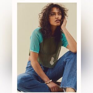 Free People At The Beach Mesh Crop Top